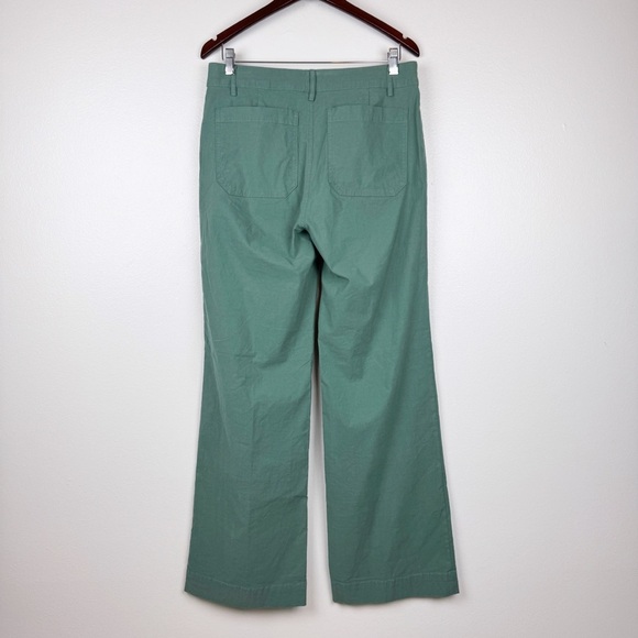 J. Crew Tall Lizzie High Rise Patch Pocket Wide Leg Pants Green Size 30T - Picture 5 of 9